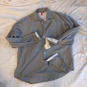 Grey button down shirt